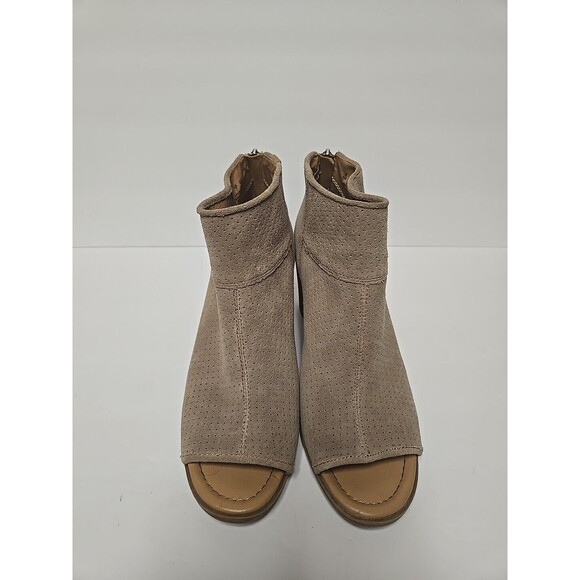 Franco Sarto Women's Goldie Sandal Boot Size 9 Block Heel Open Toe Tan Suede - Picture 2 of 12